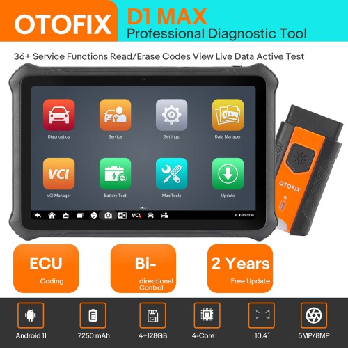 OTOFIX D1 MAX Professional Diagnostic Tool 40+ Service Functions Full System Diagnostics Bi-Directional Scanner ECU Coding DoIP & CAN FD